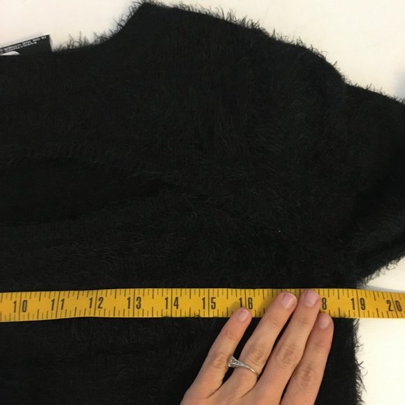 ❌sold❌Killstar Black Fuzzy Peekaboo Crop Sweater - Picture 10 of 11